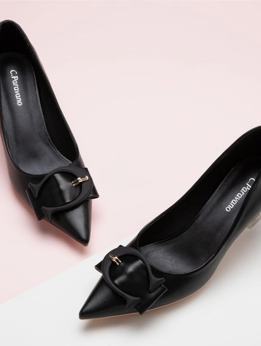 EUC! C. Paravano Women's Black Kitten Heels, Size 9